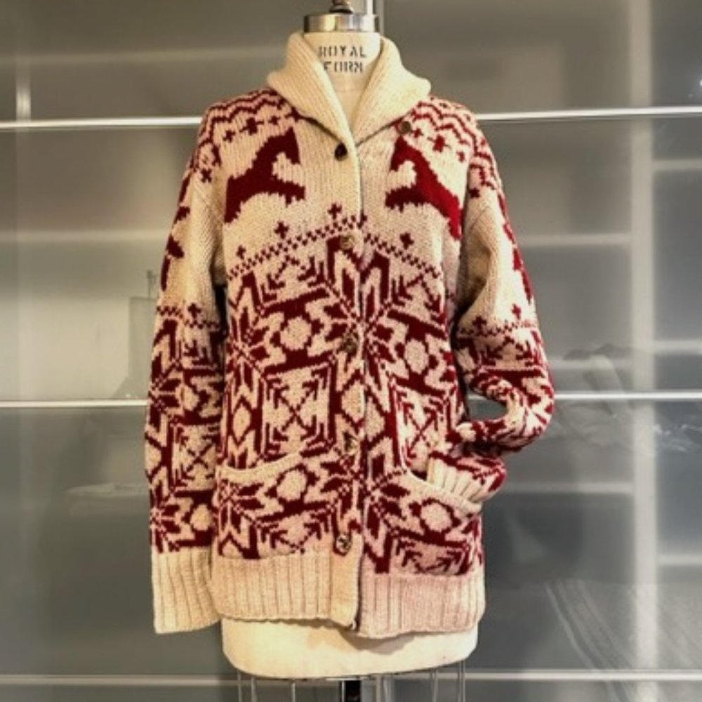 Hand Knit Vintage Ralph Lauren "Country" Cardigan